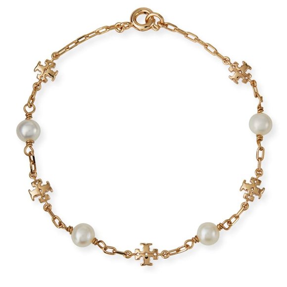 CLEARANCE: Tory Burch Kira Pearl Chain Bracelet (Brand New with Dust Bag) - Picture 1 of 7